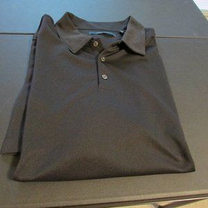 Perry Ellis Ribbed Polo | Black | Men's XLT |
